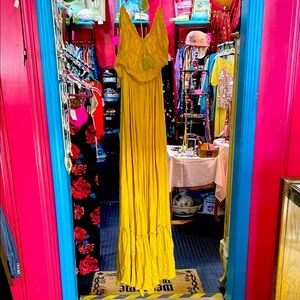 Fashion Nova harvest gold Maxi Dress NWT